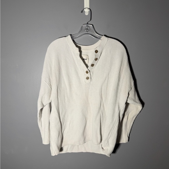 Aerie Oversized Henley Sweater Size Large - Picture 2 of 4